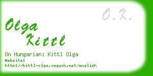 olga kittl business card